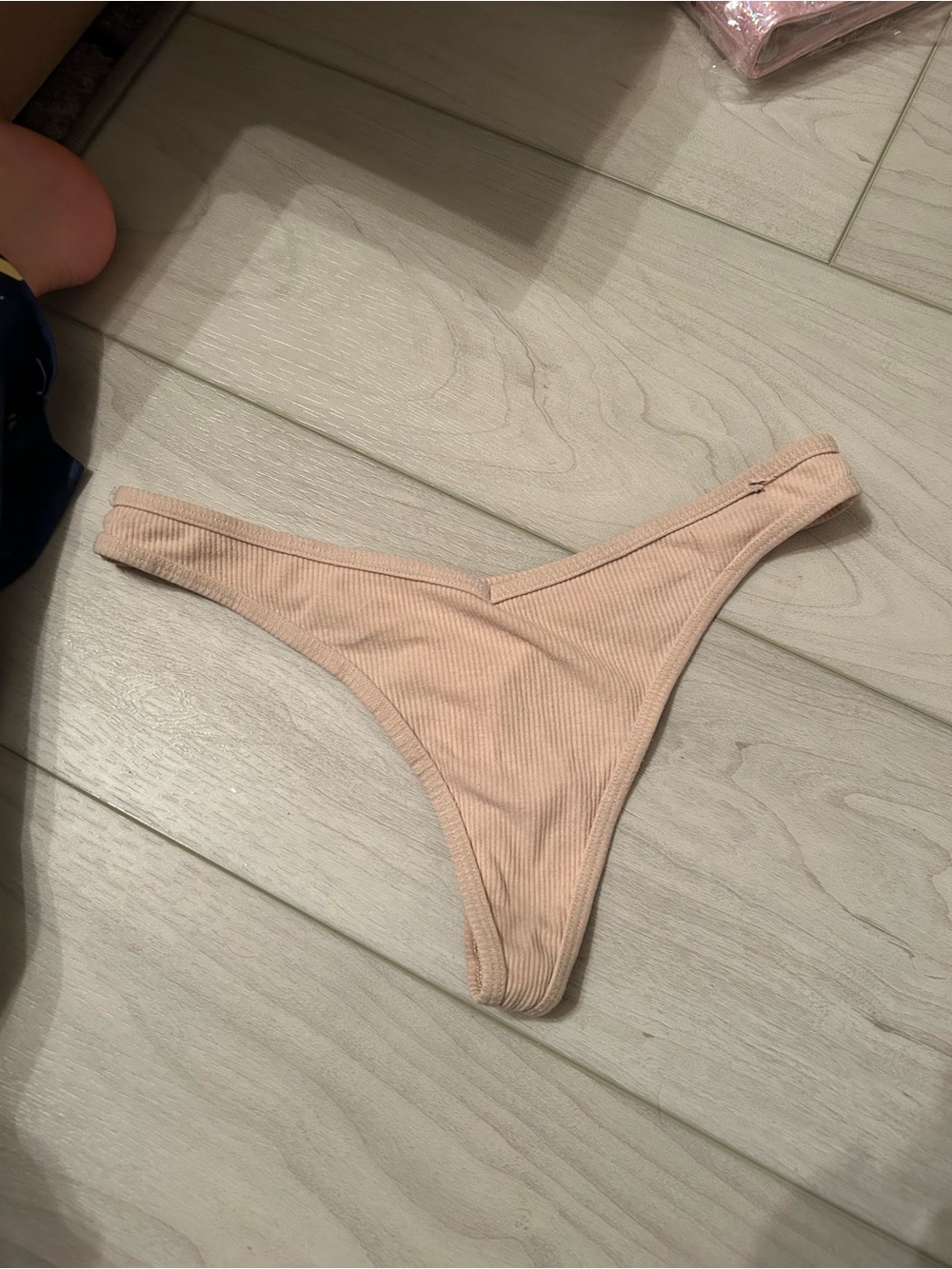Victoria's Secret Ribbed High-Cut Bikini Bottom - Nude